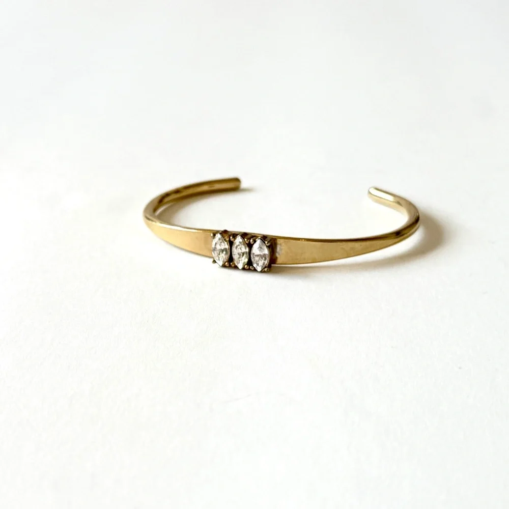 Lee Angel for NEIMAN MARCUS | NWT | Classic Gold Cuff With Marquis Crystals - Picture 2 of 8